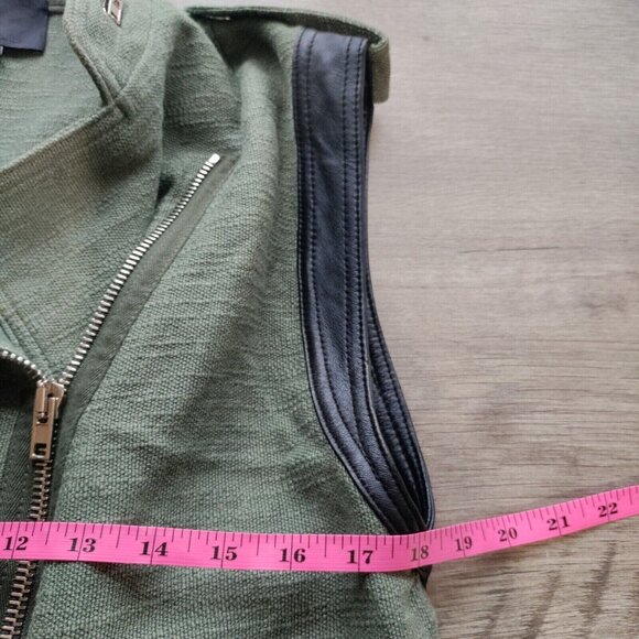 Alexander Wang Green Vest With Lamb Leather Trim Hi low Woman's Size 2 (small) - Picture 10 of 12